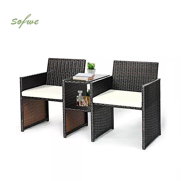 One-piece Suit Rattan Outdoor Garden Furniture Set 2-Seater Sofa - 10C02T