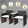 One-piece Suit Rattan Outdoor Garden Furniture Set 2-Seater Sofa - 10C02T