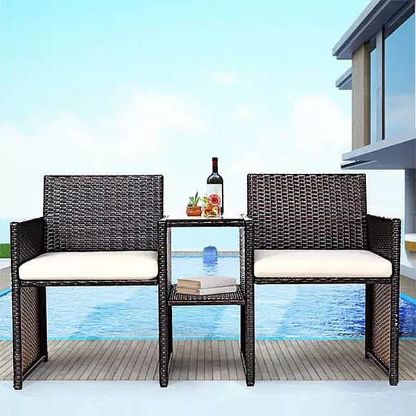 One-piece Suit Rattan Outdoor Garden Furniture Set 2-Seater Sofa - 10C02T