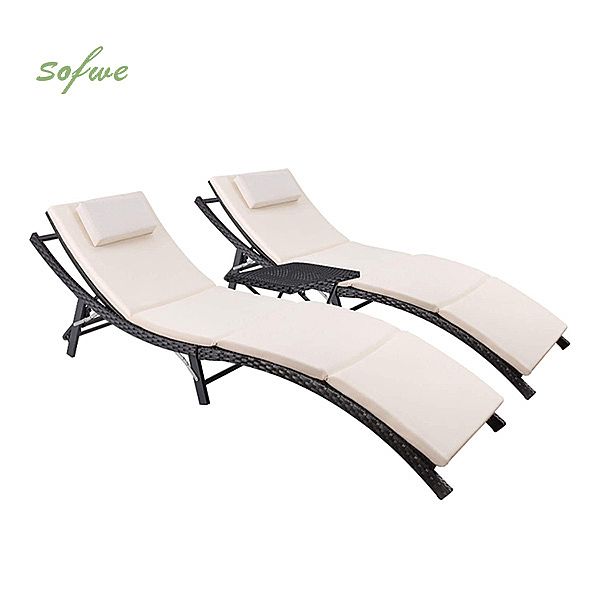 Outdoor Adjustable Folding Sun Loungers Set - 10C02U