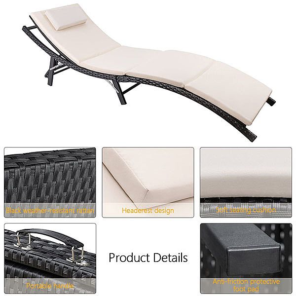 Outdoor Adjustable Folding Sun Loungers Set - 10C02U
