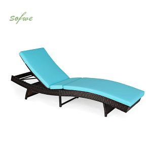 Outdoor Beach Sunbathing Rattan Lounge Chair