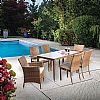 Garden Rattan 6-Piece Dining Table and Chair Set - 10D01H