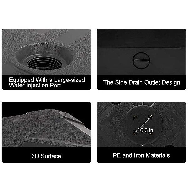 Patio Sun Umbrella Base with Wheels - 12U02S