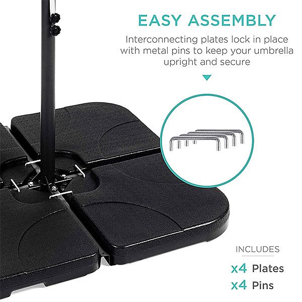 4PCS Heavy Duty Cantilever Offset Outdoor Umbrella Base - 12U03D