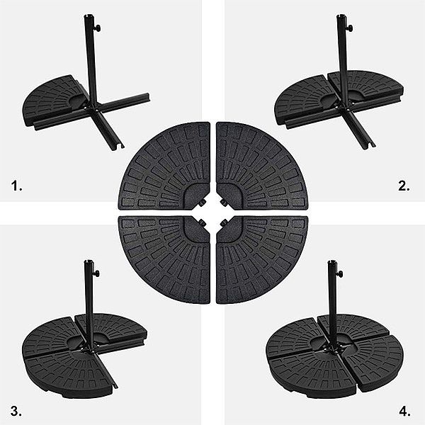 4PCS Fan Shaped Water or Sand Filled Umbrella Base - 12U03E